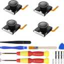 Switch Joycon Joystick Replacement, [No Drifting] Hall Effect Joystick for Switch/Switch OLED/Switch Lite, Left/Right Switch Joycon Controller with Repair Tool Kit, Thumbstick Caps [4 Pack]