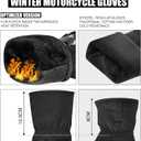 WESTWOOD FOX Motorcycle Gloves Winter Motorbike Gloves for Men and Women, Splashproof Motorcycle Gloves, Touchscreen Lightweight Warm Riding Gloves for BMX, ATV, UTV Mountain Biking (Small, Black Grey)