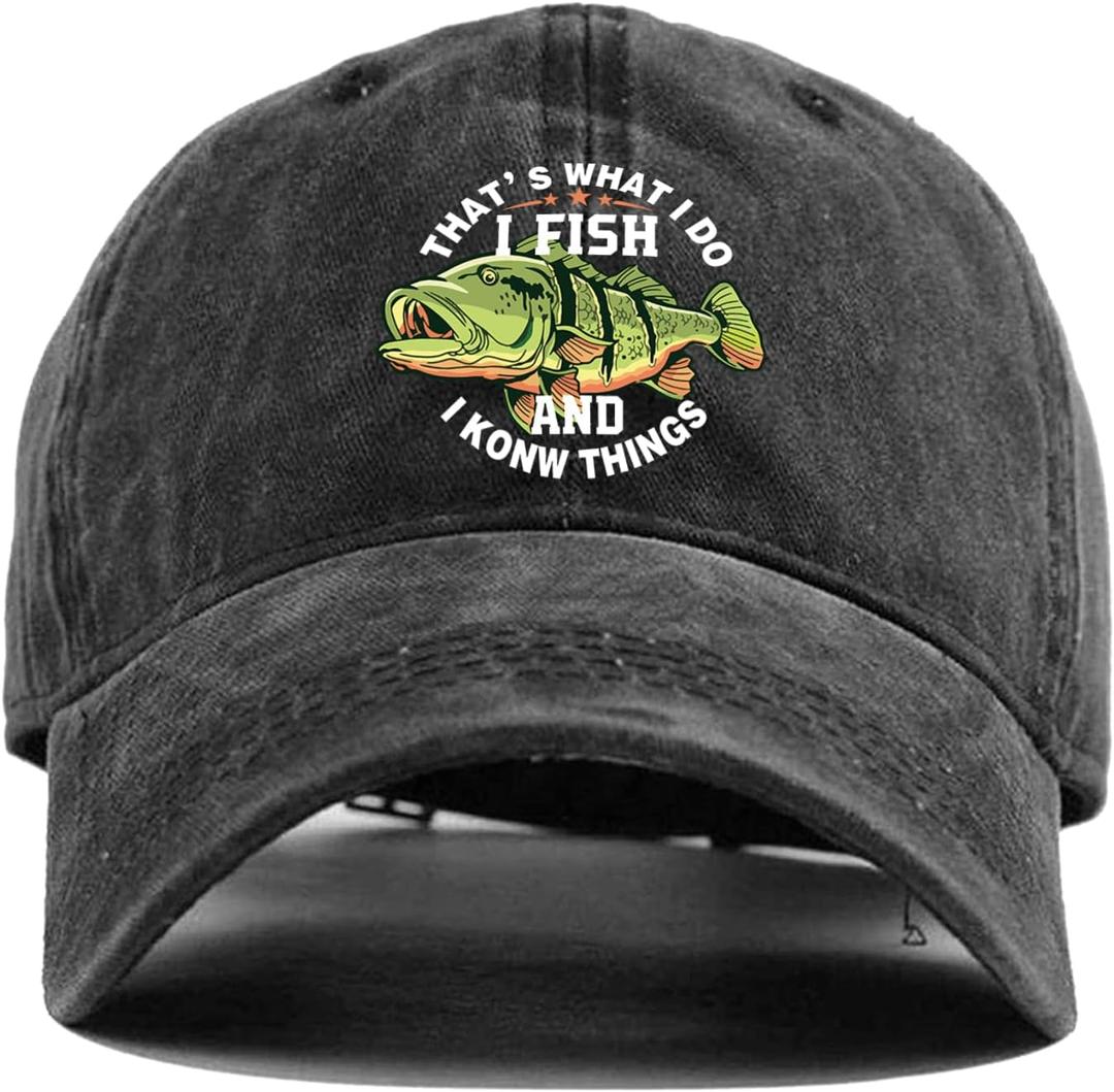 Funny Retro Baseball Cap If I am Missing I Will go Fishing Sun Protection and Windproof Gifts for Fishing and Outdoor Sports Enthusiasts Dark Grey