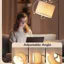 EDISHINE Modern Floor Lamps for Living Room, 64.7" Minimalist Standing Lamp with 3 Color Temperatures Bulb & Adjustable Linen Shade, Foot Pedal Switch, Arc Tall Lamp for Bedroom Office, Black