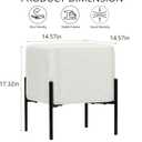 Get Set Style Pouf Ottoman Stool, Modern Vanity Stool Chair Upholstered Foot Rest Sofa Side Foot Stool Ottoman Seat for Living Room, Bedroom, Entry, Hallway, Office Off White, 14.6"D x 14.6"W x 17.3"H