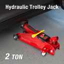 Big RED TAM82012-1 Torin Low Profile Hydraulic Trolley Service/Floor Jack with Blow Mold Carrying Storage Case, 2 Ton (4,000 lb) Capacity, Red
