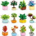 Gifts for Kids - 24 Packs Succulents Building Blocks with Cards Easter Basket Stuffers for Kids Boys Girls, Easter Party Favors Supplies Artificial Botanical Toy Class Prizes Easter Treat Bags