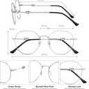 GUDVUE Blue Light Glasses, Computer/Gaming/TV/Phones Glasses for Women/men, Anti Glare/UV400/Eye Strain, Polygon Silver