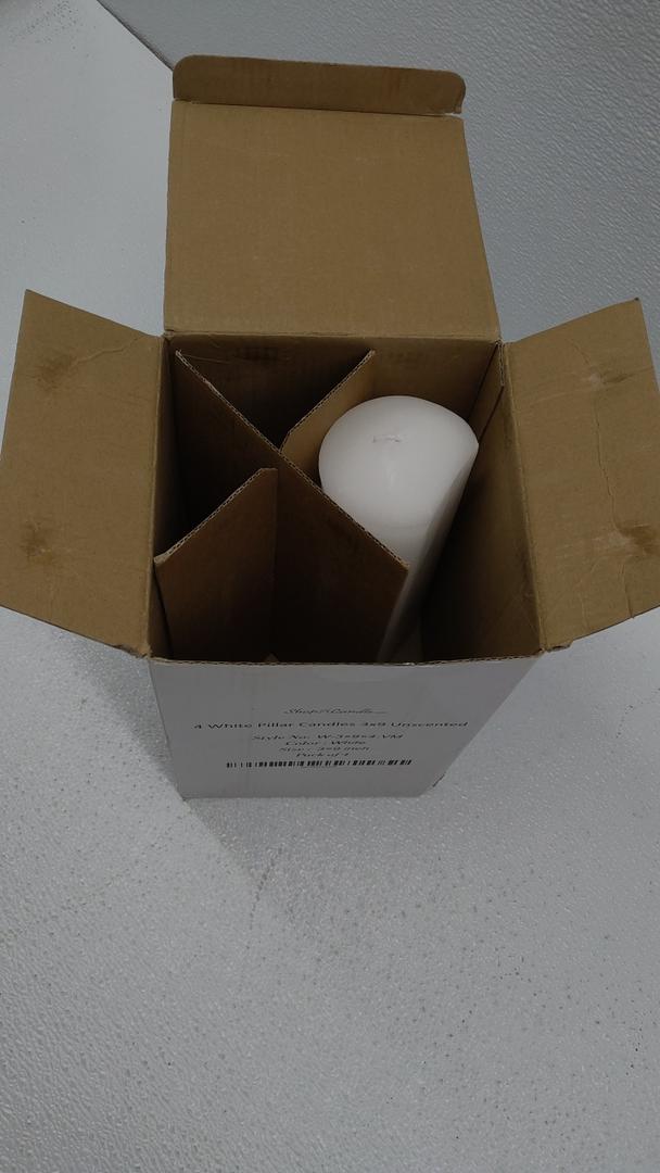 Unscented Pillar Candles -White Pillar Candles - 3x9 Slow Burning Large Candles for Weddings & Table Centerpieces, Pack Of 1