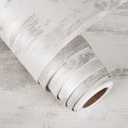 FunStick 36" x 200" Thick Textured White Concrete Wallpaper Peel and Stick Matte Industrial Cement Concrete Contact Paper for Countertops Cabinet Waterproof Adhesive Vinyl Wall Paper for Bathroom Wall