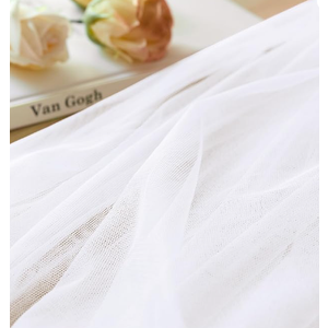 SiinvdaBZX White Tulle Fabric Rolls, 54 Inch x 20 Yards (60 Ft) Soft Drape Tulle Netting Fabric for DIY Craft Tutu Skirt Bridal Veil Wedding Party Table Skirt Ceiling Decor