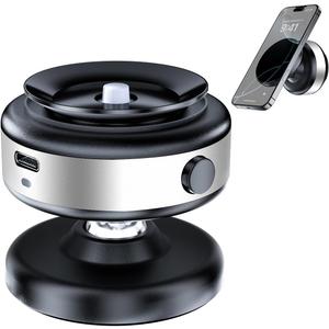 Upgraded Magnetic Car Phone Holder Mount, 360 Adjustable Electric Vacuum Strong Suction Phone Holder for Car/Gym/Mirror/ Smooth Surface, Compatible with Magsafe iPhone16/15/14/13/12 & Android Series (Silver)