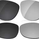 Polarized Lens Replacement for Oakley Fringe OO9124 Sunglass - More Options (Dark Black + Silver Grey)