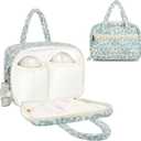 Rain Bunny Cotton Quilted Wearable Breast Pump Bag Compatible With Elvie, Willow and Momcozy, Pumping Bag for Work, Travel