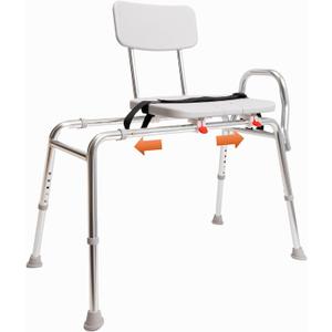 Eagle Health Supplies Pro-Slide Shower Chair & Tub Transfer Bench with Cut Out, Height Adjustable, Heavy-Duty Capacity up to 400 LBs, for Safety Shower, for Elderly & Disabled (70311)
