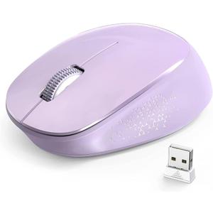 Leadsail Wireless Mouse for Laptop - 2.4G Silent Cordless USB Slim Wireless Optical Computer Mouse, 3 Buttons, 1600 DPI for Windows 10/8/7/Mac/Macbook Pro/Air/HP/Dell/Lenovo/Acer - Purple