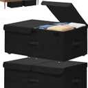 Under Bed Storage Container with Wheels, 2 Pack 10" High Deep Underbed Rolling Box Storage Bins Drawers with Lids for Bedroom, Dorms, Clothes, Shoes, Blankets, No Assemble Required, Black (10 inch Height)