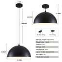 LWWHQ Large Pendant Lights Kitchen Island, 19.7 Inch Black and White Dome Pendant Light，Black Farmhouse Pendant Light, Modern Industrial Kitchen Pendant Lighting Over Island, Dining Room, 2 Pack