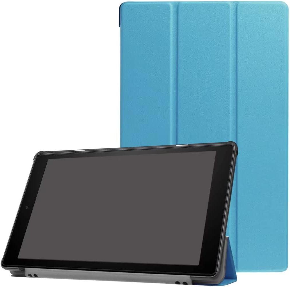 for Amazon All-New Kindle Fire HD10 7th 9th Generation Smart Cover, Ultra Slim Folio Stand Auto Sleep/Wake Up Leather Case for All New Fire HD 10 (2017 2019 Release) 10.1 inch (2-Light Blue)