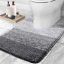 Fluffy Toilet Rugs U Shaped, Shaggy Soft Comfortable Non Slip