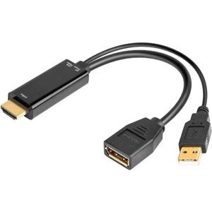 Hd to dp Cable Converter Adapter HDMI to DisplayPort Adapter with USB Power 4k for PC Laptop HDMI Male to DP Female Adapter Compliant with Xbox One/PS4/PS5