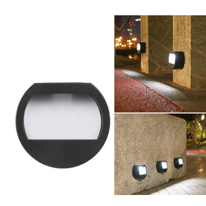 8Pcs Modern Minimalist Round Square LED Outdoor Solar Waterproof Patio Step Light For Outdoor Patio
