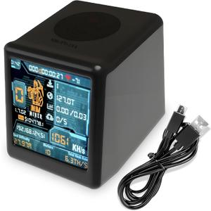 Bit Coin Miner NM-TV Crypto Miner ESP32 TFT Solo Lottery Miner Touchable 1.54 inch Smart Display ESP32 Development Board Lucky Gift Small TV Desktop Clock 1060 KH/s Hashrate, 2000% Win Boost Black