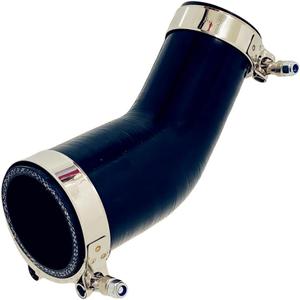 2" to 2.25" (51 to 57mm) ID 45 Degree Silicone Reducer Coupler, 4" (102mm) Long Leg for Radiator Coolant, 4-Ply Reinforced with 2 T to Bolt Clamps, Black