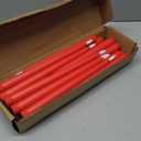 Rossesay 24 Pcs Flameless LED Taper Candles Battery Operated Candles 8.58'', 9.69'', 10.98'', 12.91'', 12.8'' Flameless Candlesticks Flickering for Halloween Christmas Church Wedding (Red)