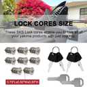 Lock Cylinders 8 Pack for Yakima Car Roof Rack System, Lock Cores for Yakima Lockable Accessories, Includes 8 Cores, 4 Keys & 2 Control Keys