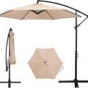 FRUITEAM Offset Patio Umbrella, 10 FT Heavy Duty Cantilever Outdoor Umbrella with High-Strength Frame & Infinite Tilt, All-Weather UV Protection Sun Shade for Poolside, Garden, Backyard (Beige)