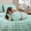 Bedsure Full Comforter Set Mint Green - Bed in a Bag Full Size Bedding Set 7 Pieces, GentleSoft Pintuck Bed Set Gift for Family, All Season Down Alternative Comforter with Sheets, Pillowcases & Shams