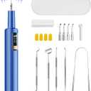 Ultrasonic Plaque Remover for Teeth with Smart Gum Protection - 42kHz Professional Tartar Remover, 10-Piece Kit (4 Heads + 6 Dentist Tools), LED Light, USB-C Rechargeable, IPX6 Waterproof for Home Use