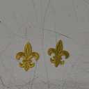 Fleur De Lis Embroidered Iron On Applique Patch, Gold Metallic, 2.5" High, 1-7/8"- for Hats, Shirts, Shoes, Jeans, Jacket