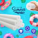 Chochkees Pool Noodles 52" x 2.5" Inch Swimming Hollow Core Foam Tube, Floating Thick Noodles for Floating, Pool Accessories (White, 3-Pack)