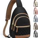 Capolo Sling Bag for Women Men Waterproof Crossbody Bags for Women Trendy Casual Fanny Pack with Convertible Shoulder Strap Chest Bag for Travel Hiking (Black, Large)