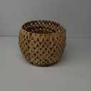 Storage Baskets Natural Weave Handwoven Round Paper Rope Hyacinth basket Stackable writing desk Organizer for Home, Eco-Friendly Woven Decor Set of 3