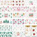 Christmas UV DTF Cup Wrap - 16 Sheets Winter UV DTF Cup Wraps for 16 oz Snowflake Gnome UVDTF Decals Pink Rub on Transfer Stickers for Glass Cups DIY Crafts