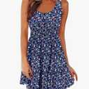 Womens Summer Dresses Sleeveless Button Down Casual Swing Mini Dress Size Large