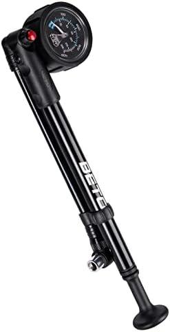 BETO High Pressure Shock Pump - (400 PSI Max) MTB Bike Shock Pump for Fork & Rear Suspension with No-Loss Schrader Valve, Black
