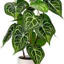 Fake Plants 21.7'' Tall Faux Plants Tall Artificial Plants Indoor with Pots Fake Potted Plants Artificial Decor Silk Plants Fake Crystallinum for Home Living Room Bedroom Bathroom Office Decoration