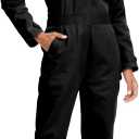 WORK IDEA Women's Long Sleeve Coveralls - 100% Cotton Work Jumpsuits Action Back And Utility Pockets with Hook L