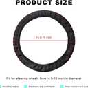 Car Steering Wheel Cover, Elastic Stretch Leather Wheel Protector with Anti-Slip Grip, Breathable Protective Cover for 14 1/2 to 15 Inch Steering Wheels, Car Accessories (Red)