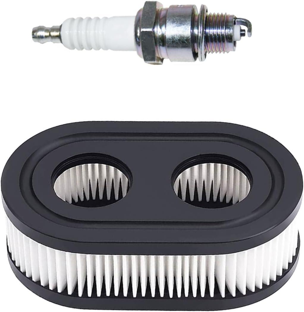 593260 Air Filter with Pre Filter and Spark Plug Fits for B&S 725EX 625EX 575EX 550EX 525EXI Engines, Air Filter Parts for Toro Recycler 22 and Troy Bilt Lawn Mower (2 Pack)