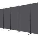 Room Divider, 6 Panel Folding Privacy Screens with Wider Support Feet, 6 Ft Portable Room Partition for Room Separator, 204" W X 71" H, Grey