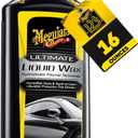 Meguiar's Ultimate Liquid Wax, Improved Liquid Car Wax Formula for Durable Protection that Shines, Premium Towel and Applicator Pad Car Accessories Included, 16 Oz Bottle