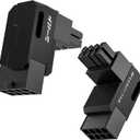 EZDIY-FAB Shield Series 8-Pin PCIe GPU Power Adapter,90-Degree Angled Connector, Aluminum Design for Graphics Cards  Standard Type,Black-2 Pack