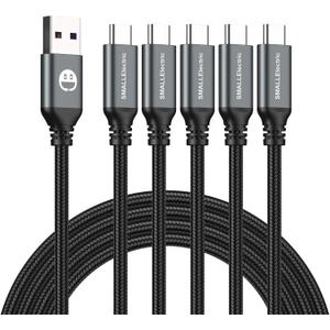 2 x CarPlay USB Type C Cable 5-Pack 3FT, USB Type A to C Fast Car Charger Cords for Braided Fast Charging Cable for 17/17 Pro/16e/16/15 Pro Max/Samsung Galaxy Note S20 S10 S9 S8 Plus LG V50 V40 G8 G7 (3foot, Grey)
