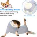 2 Packs Breathable Cotton Dog Recovery Suit for After Neuter Spay Abdominal Wounds Protector, Professional Anti-Licking Onesies for Male Female Pets Surgery Bandages, M Grey Blue Pure