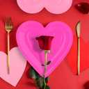 Valentine's Day Party Supplies Set for 48 Guests - Romantic Heart-Shaped Disposable Plates & Napkins with Love-Themed Plastic Tablecloth & Banner - Valentines Day Party Decorations