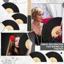 Yinkin 24 Pack Folding Fans Bamboo Handheld Folded Craft Hand Japanese Chinese Fans for Weddings Bridal Dancing Church DIY Decoration Women Gift Party Favors (Black)