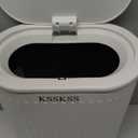 1.8 Gallons Small White Bathroom Trash Can with Lid, Slim Bathroom Garbage Bin, Removable Liner Bucket, Dog Proof Trash Can with Pop-Up Lid for Bedroom,Toilet