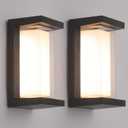 2 Pack 24W Outdoor Wall Lights Exterior/Interior LED 3-Color Adjustable 2100LM Sconces Lights IP65 Waterproof Modern Outdoor Patio Lighting Fixtures Aluminum Wall Lights Compatible with Dimmers