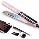 DORISILK 500 Degree High Temp Professional Hair Straightener，30s Fast Heating Ceramic Flat Iron ，2 in 1 Hair Straightener and Curler，Plasma Flat Iron Get Frizz-Free and Shiny(Pink)
